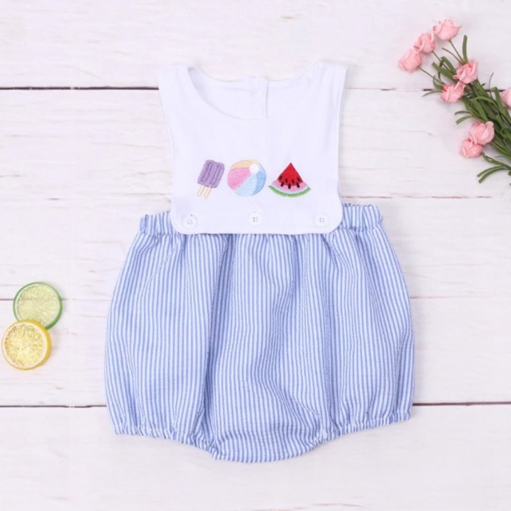 Boutique Baby Boys Ice Cream Watermelon Sleeveless Bodysuit Romper Jumpsuit